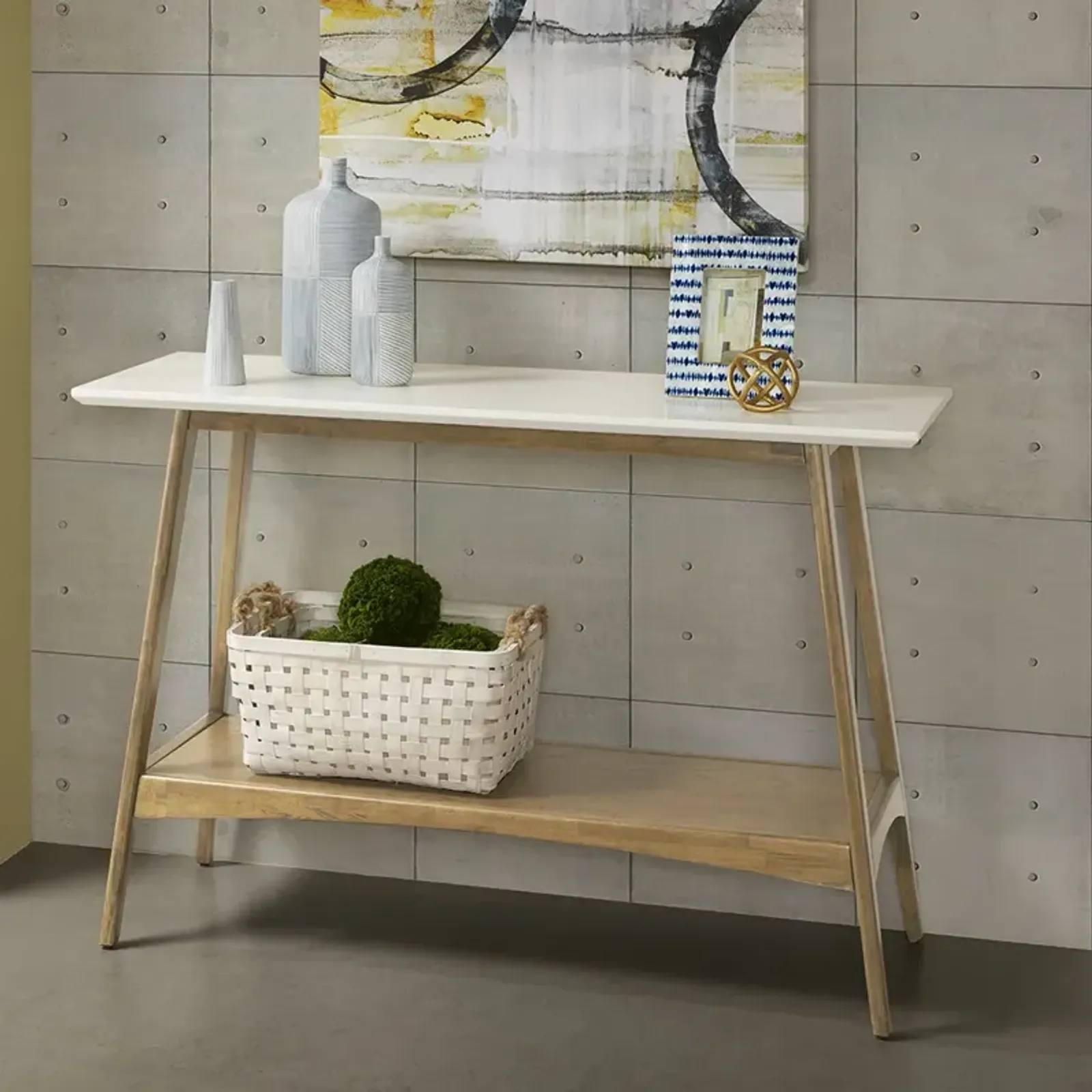 Madison Park Parker Off-White/Natural Console