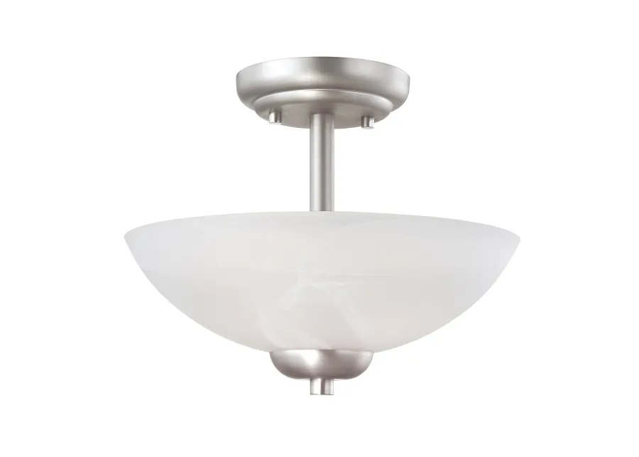 Tia 11.75" Wide 2-Light Semi Flush Mount - Matte Nickel