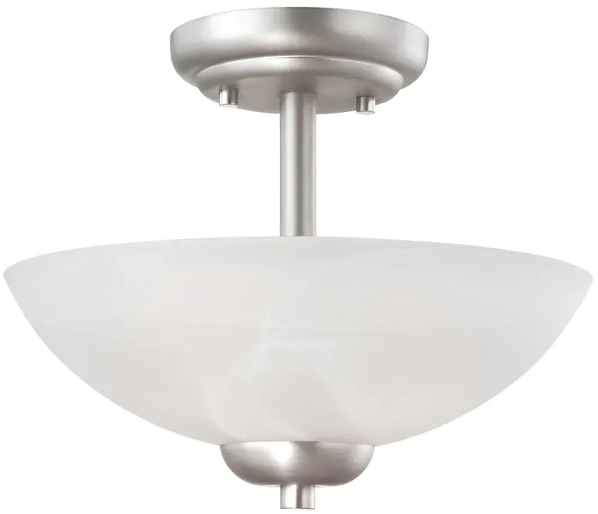 Tia 11.75" Wide 2-Light Semi Flush Mount - Matte Nickel