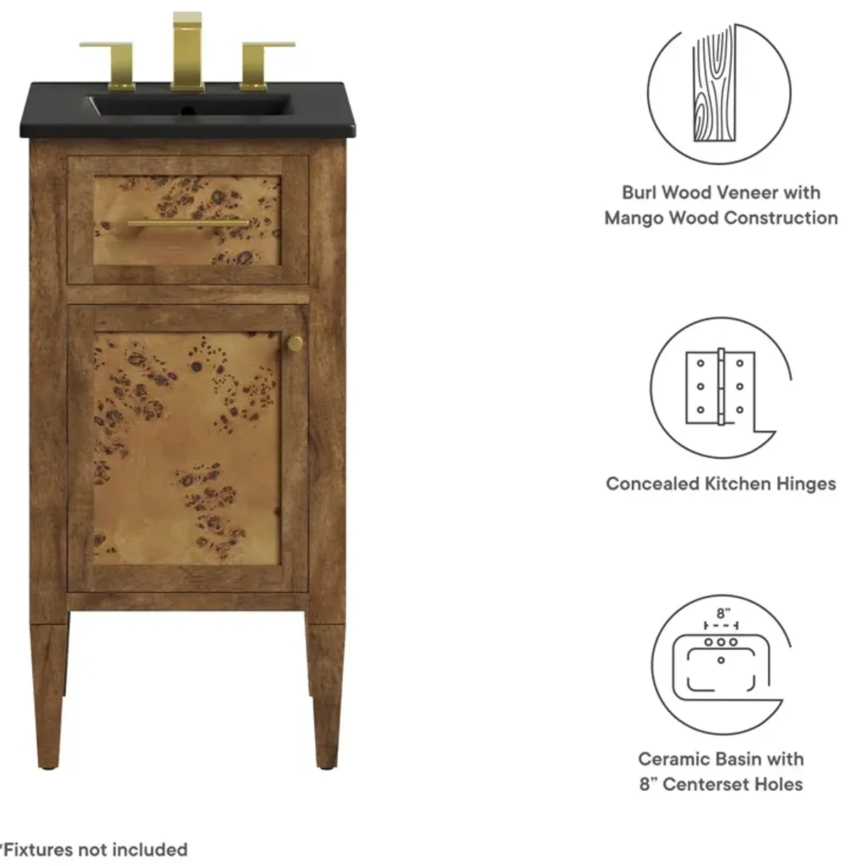 Elysian 18" Wood Bathroom Vanity