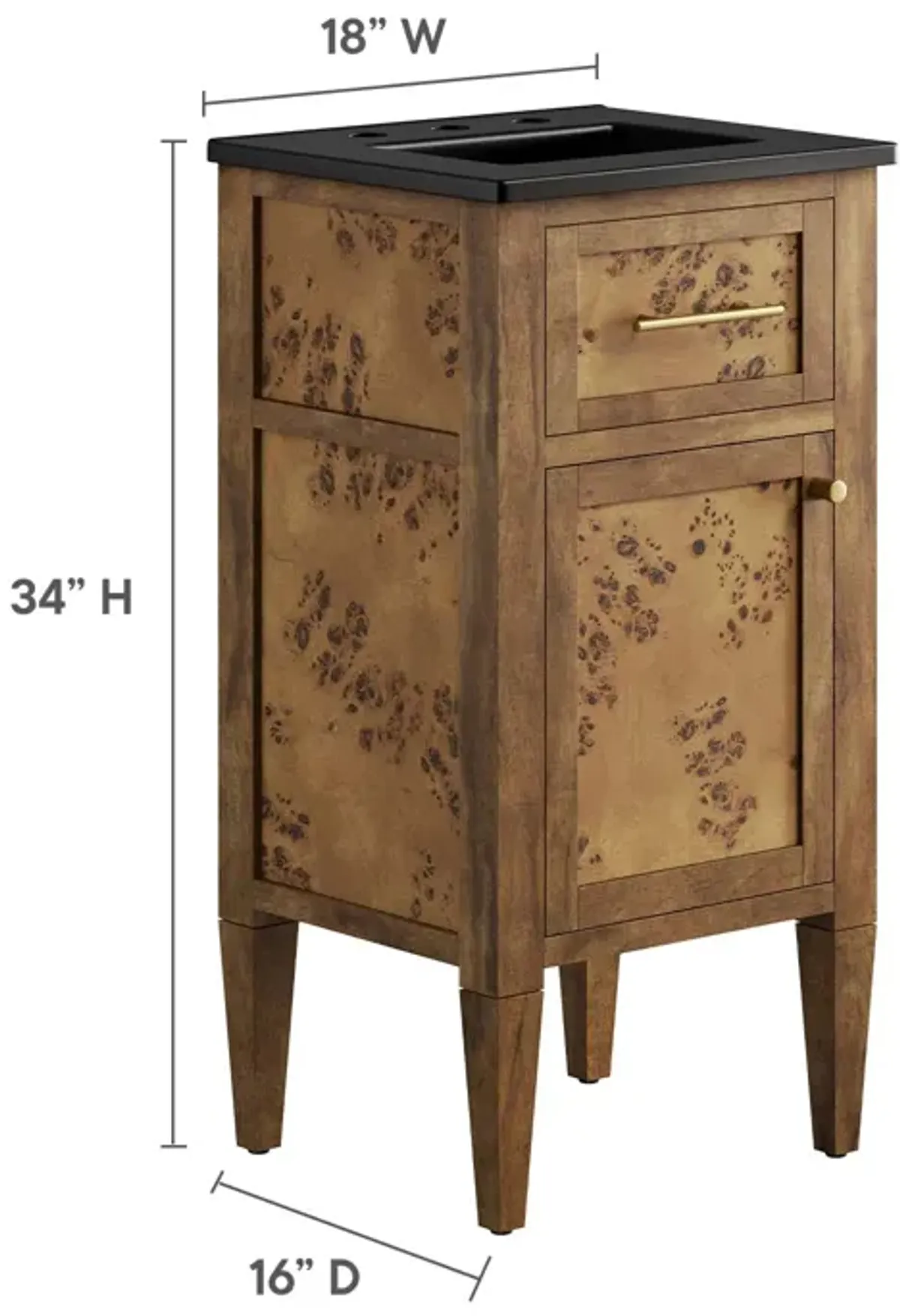 Elysian 18" Wood Bathroom Vanity