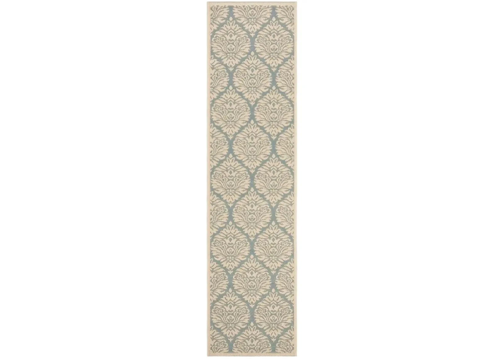 Safavieh BEACH HOUSE Collection BHS135K-28 Aqua / Cream 2'-2" X 8'