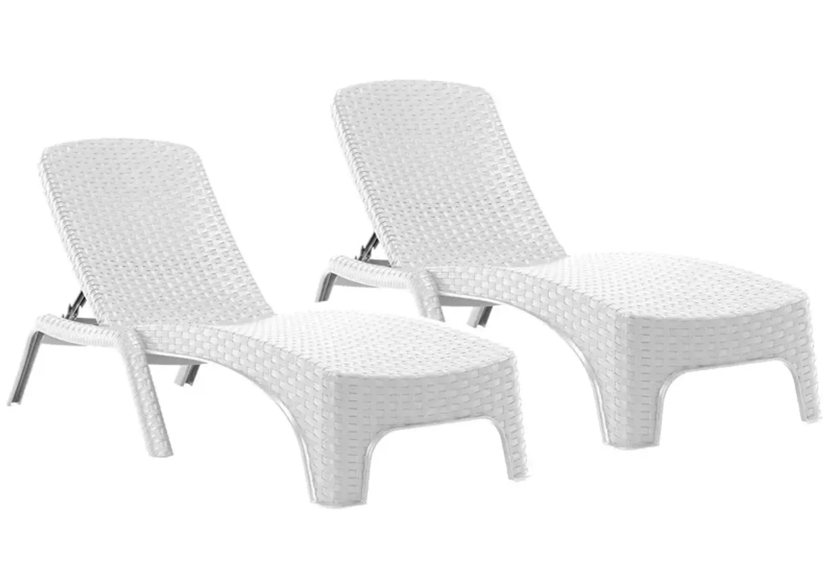 Roma Set of 2 Chaise Lounger-White