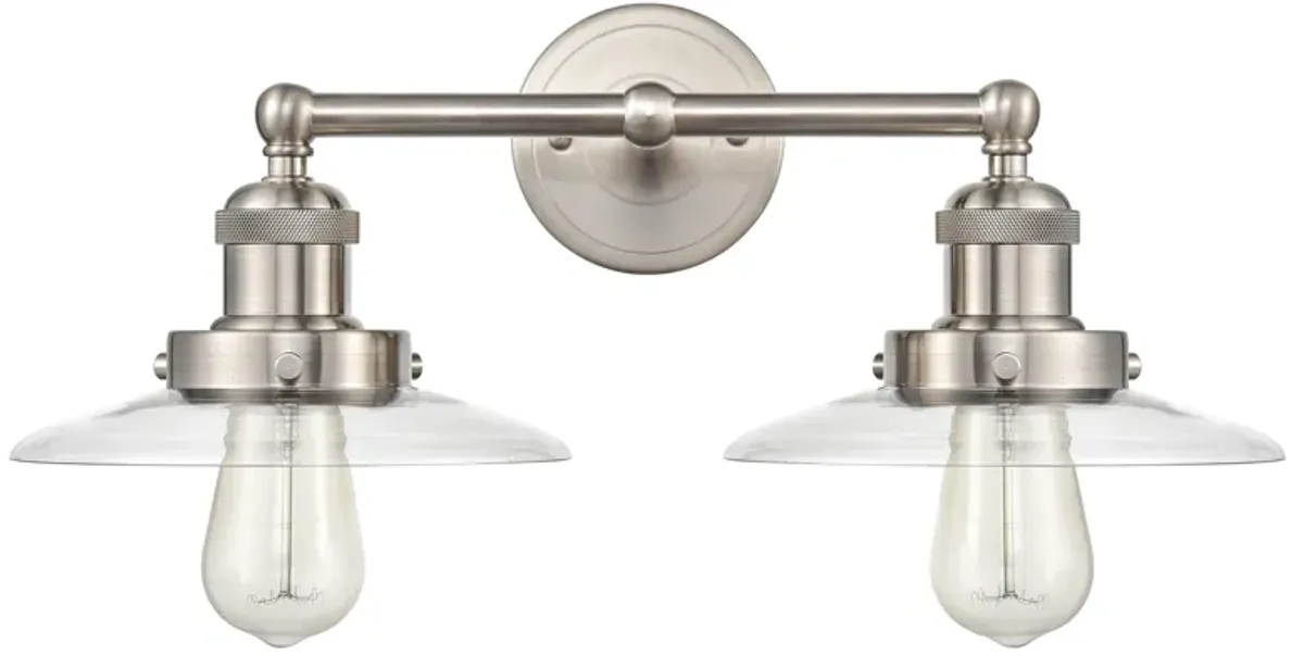 English Pub 18" Wide 2-Light Vanity Light - Satin Nickel