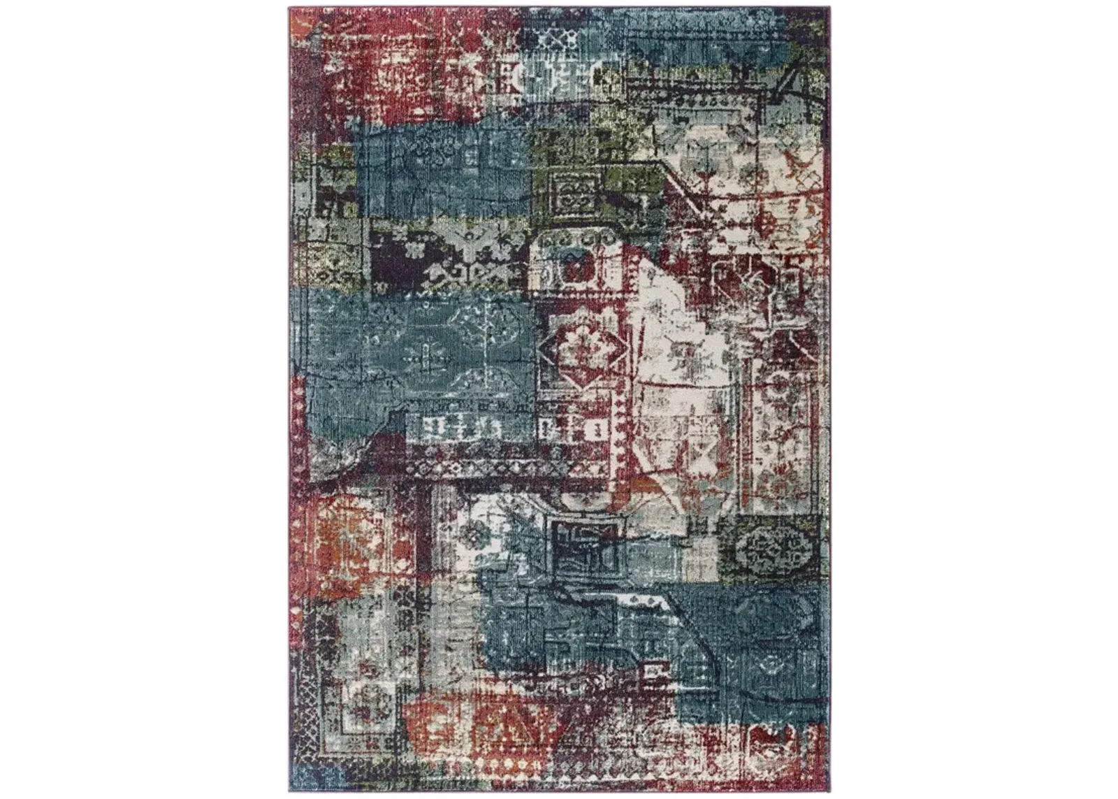 Tribute Elowen Contemporary Modern Vintage Mosaic 8x10 Area Rug