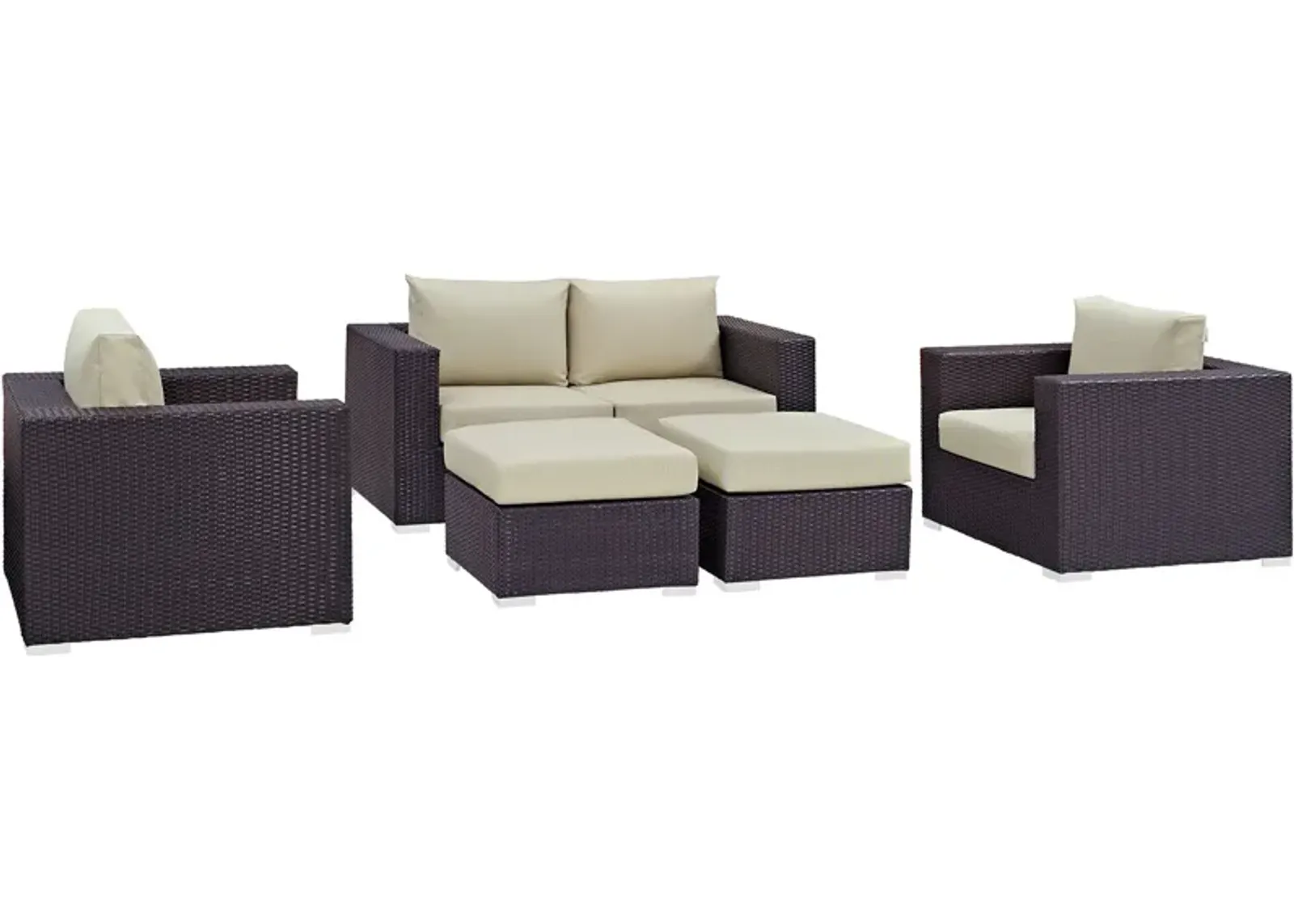 Convene 5 Piece Outdoor Patio Sofa Set