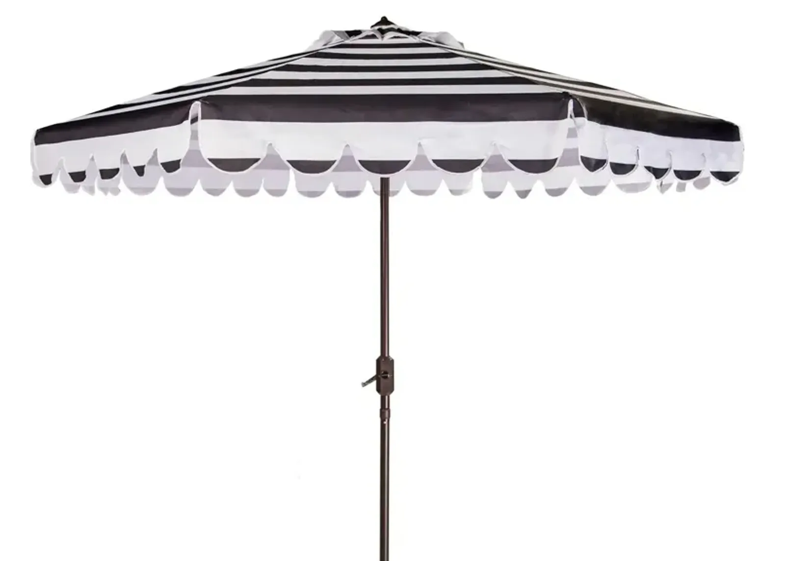 Maui Single Scallop Striped 9ft Crank Push Button Tilt Umbrella