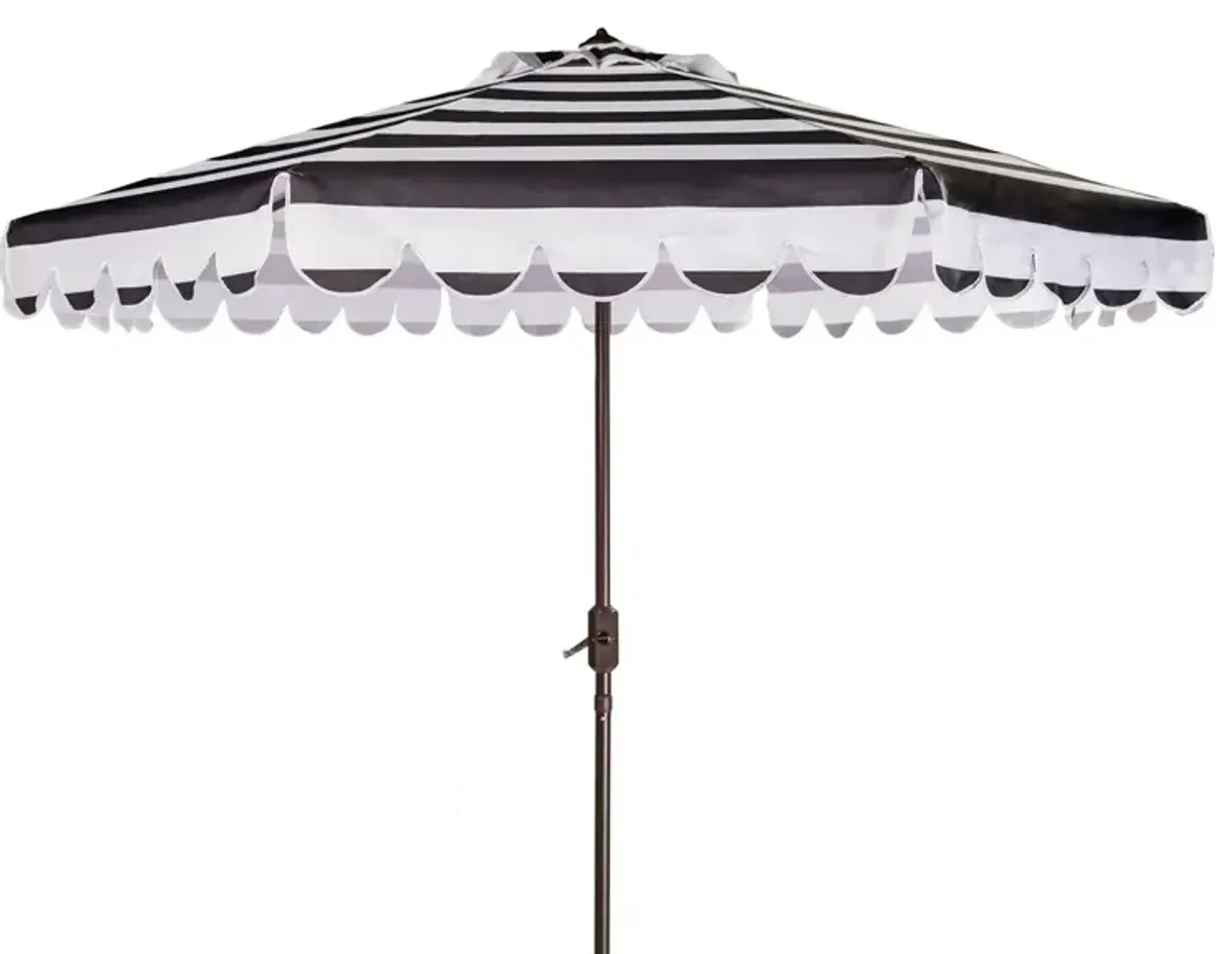 Maui Single Scallop Striped 9ft Crank Push Button Tilt Umbrella