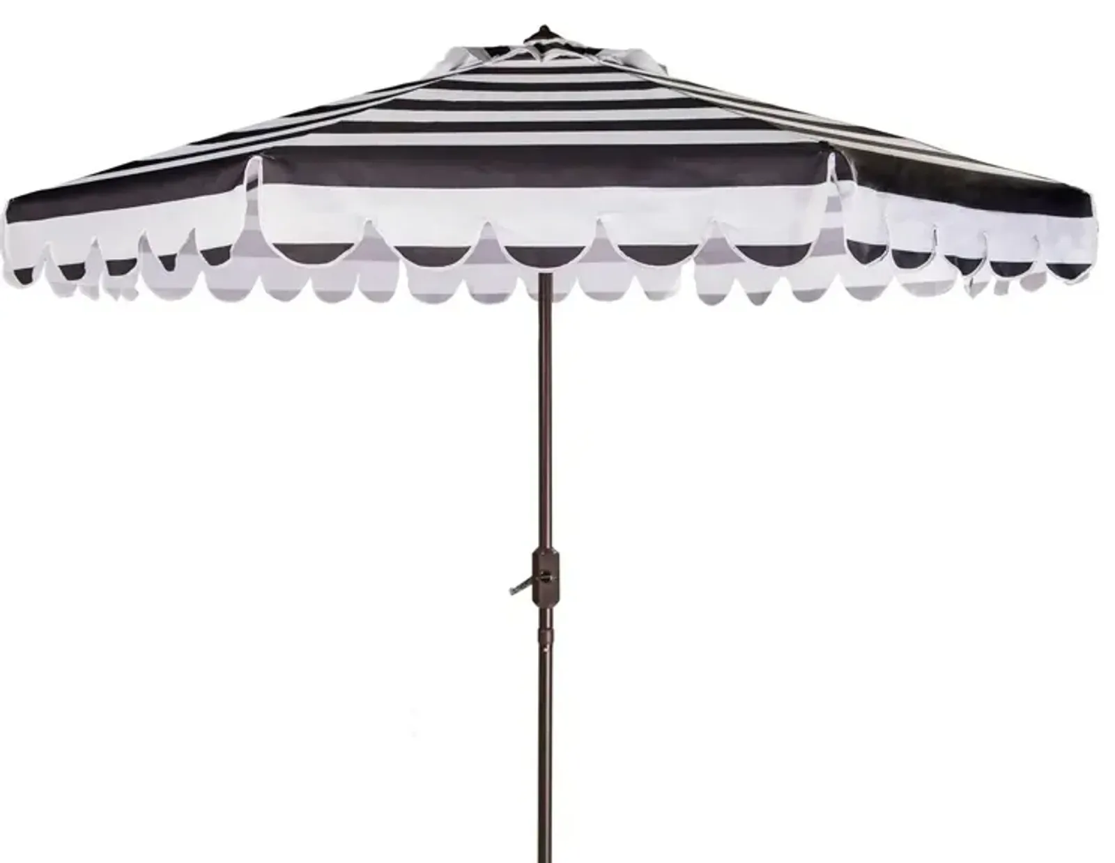 Maui Single Scallop Striped 9ft Crank Push Button Tilt Umbrella