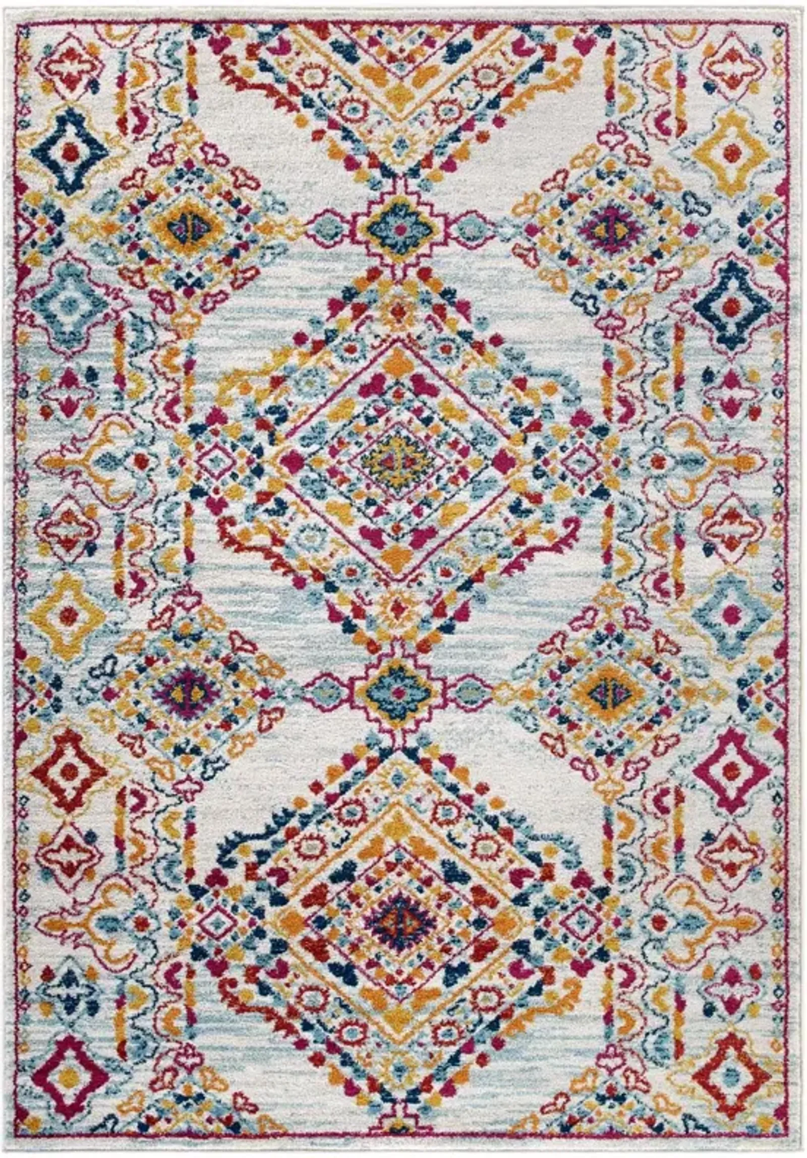 Entourage Khalida Distressed Vintage Floral Lattice 5x8 Area Rug