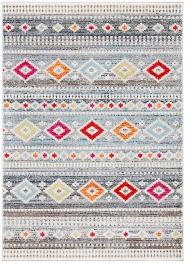 ADIRONDACK Contemporary Light Grey / Ivory 2'-6" X 8' Powerloomed Rug