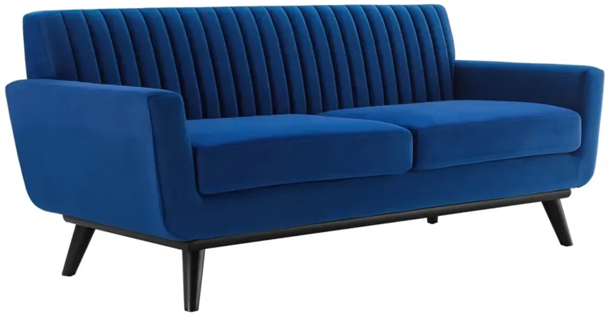 Engage Channel Tufted Performance Velvet Loveseat