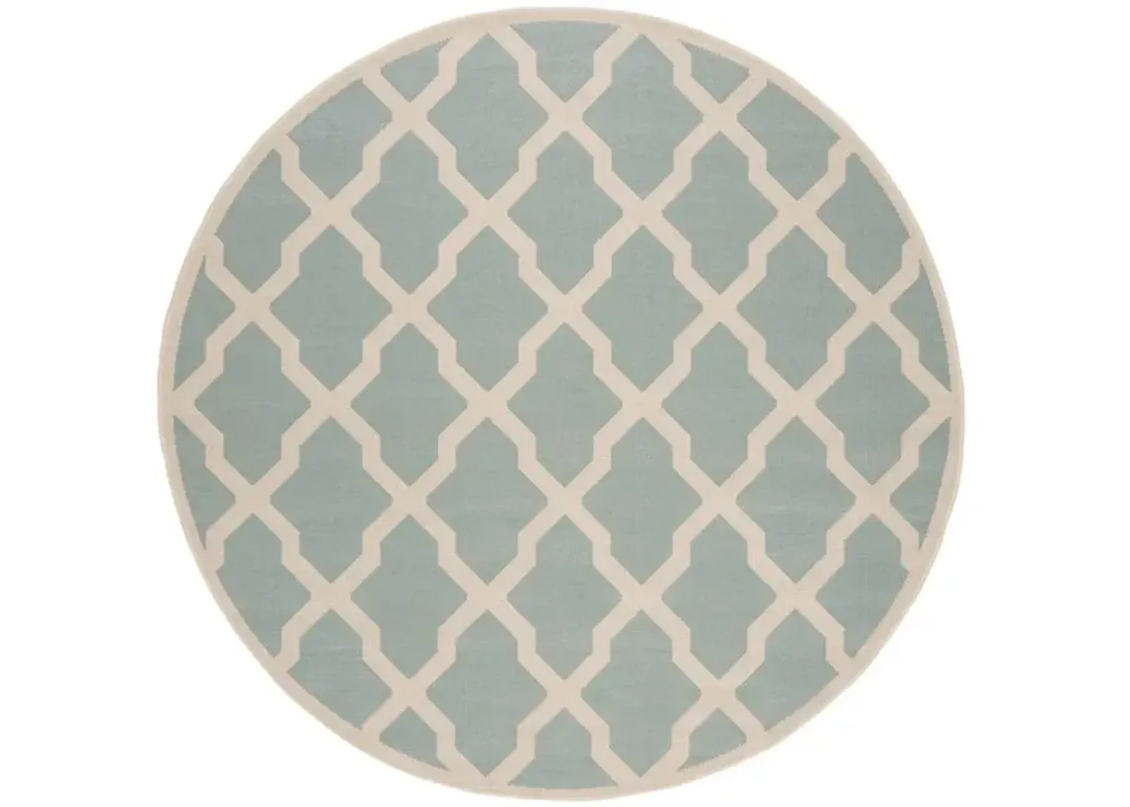 LINDEN 122 Collection LND122K-6R Aqua / Cream 6'-7" X 6'-7" Round