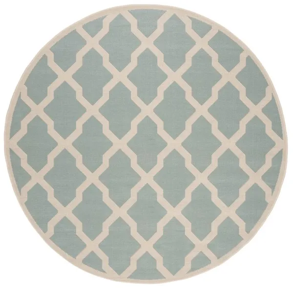 LINDEN 122 Collection LND122K-6R Aqua / Cream 6'-7" X 6'-7" Round