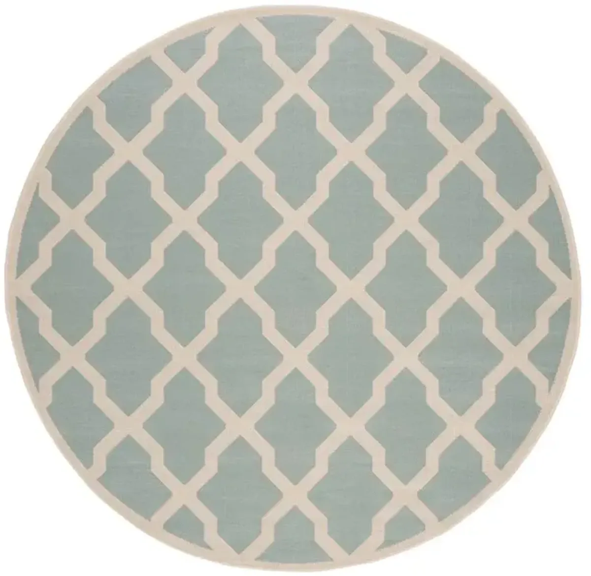 LINDEN 122 Collection LND122K-6R Aqua / Cream 6'-7" X 6'-7" Round