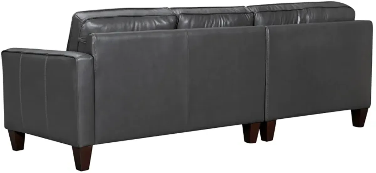 Summit 3 Piece Pewter Leather Sectional Sofa