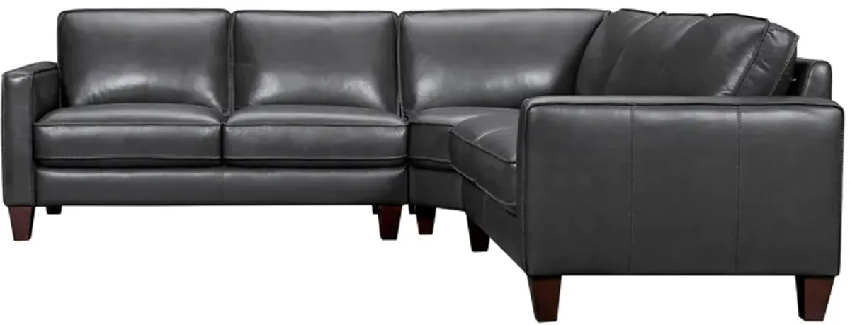 Summit 3 Piece Pewter Leather Sectional Sofa