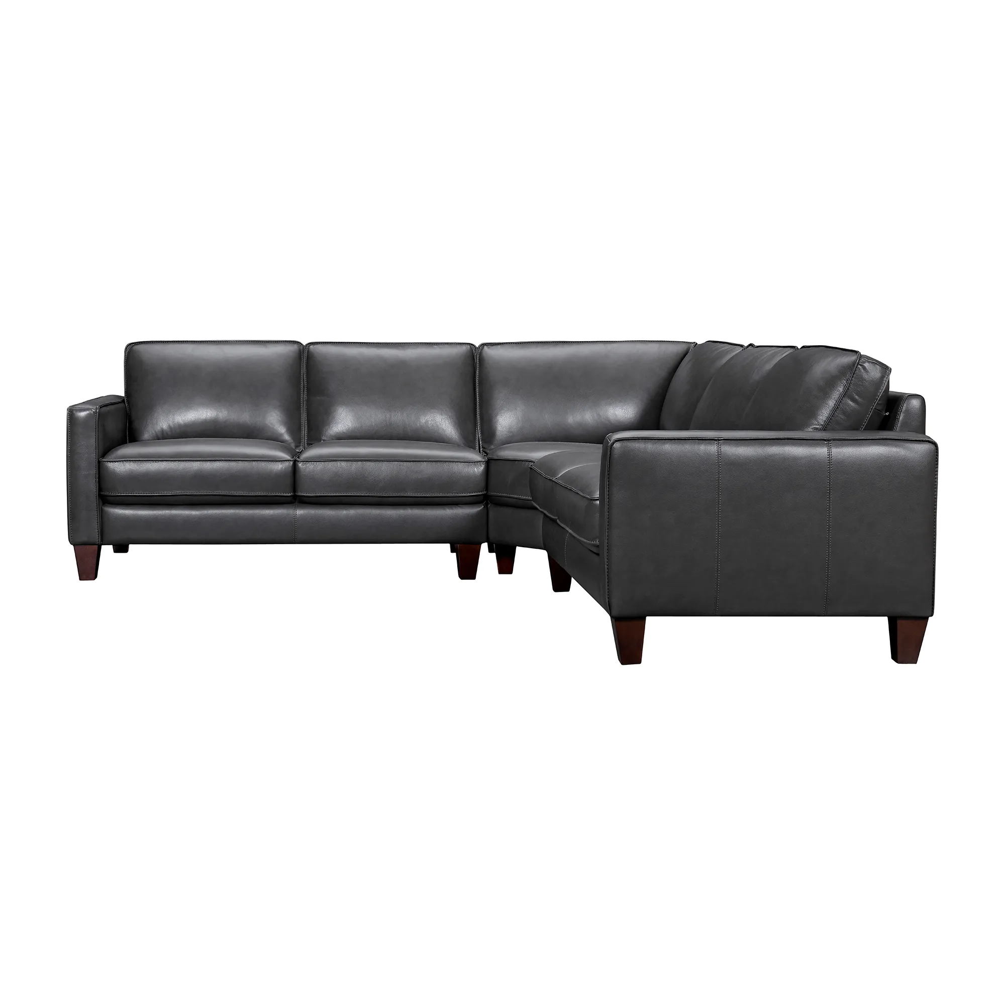 Summit 3 Piece Pewter Leather Sectional Sofa