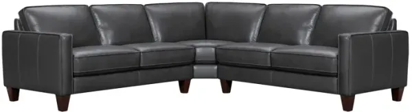 Summit 3 Piece Pewter Leather Sectional Sofa