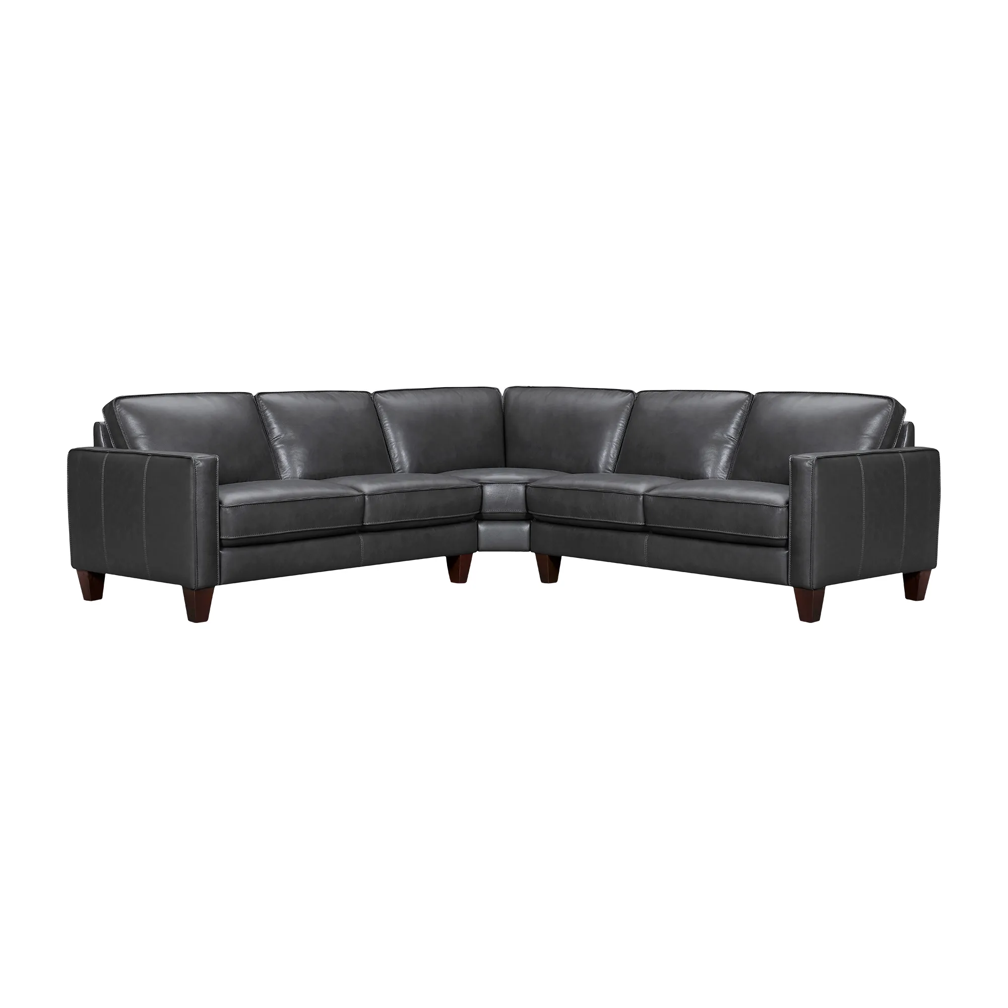 Summit 3 Piece Pewter Leather Sectional Sofa