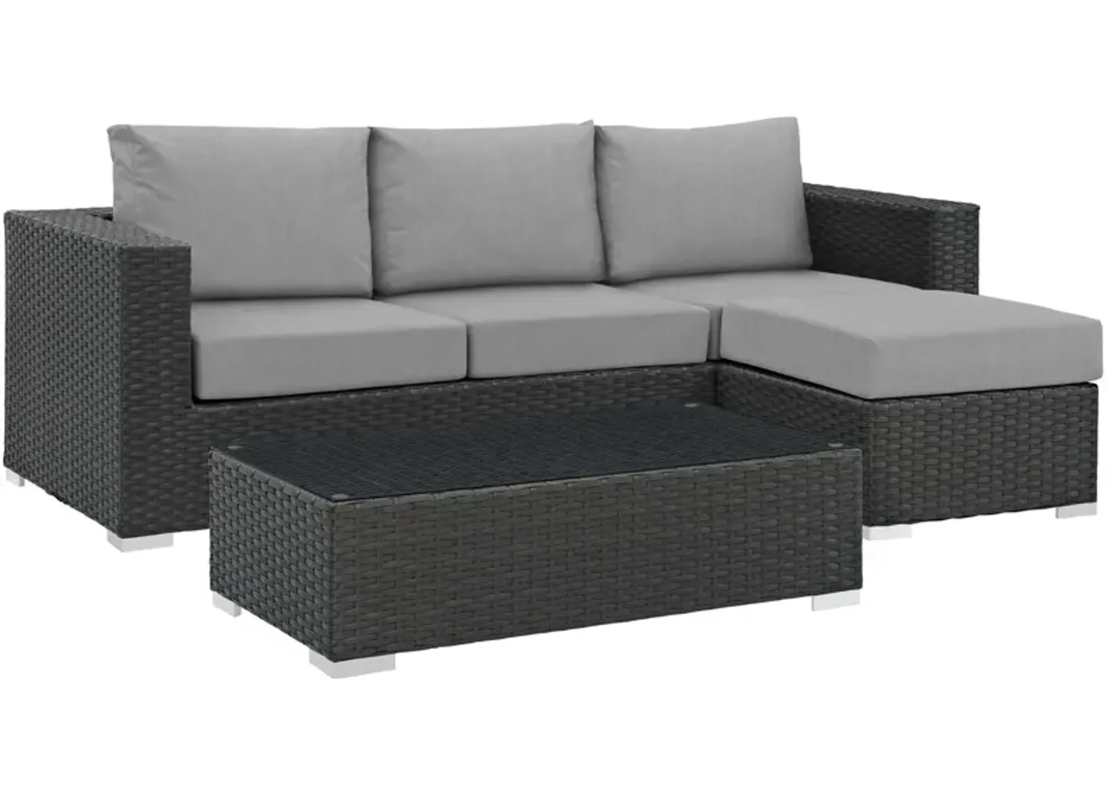 Sojourn 3 Piece Outdoor Patio Sunbrella® Sectional Set