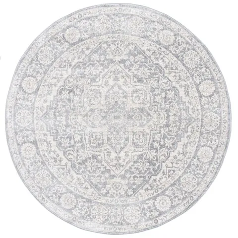 Brentwood 832 Light Grey / Ivory 6'-7" X 6'-7" Round Round Powerloomed Rug