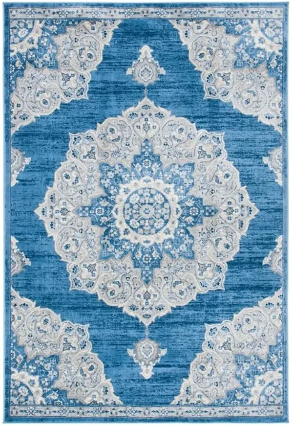 Brentwood 802 Blue / Grey 4' X 6' Small Rectangle Powerloomed Rug