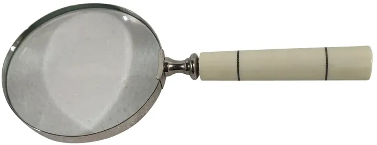 Resin, 4" Magnifying Glass, Ivory