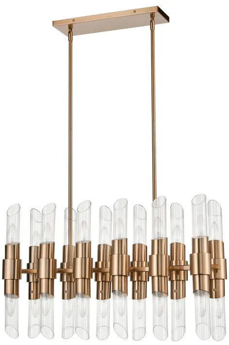 Carisbrooke 28.75" Wide 24-Light Linear Chandelier - Burnished Brass