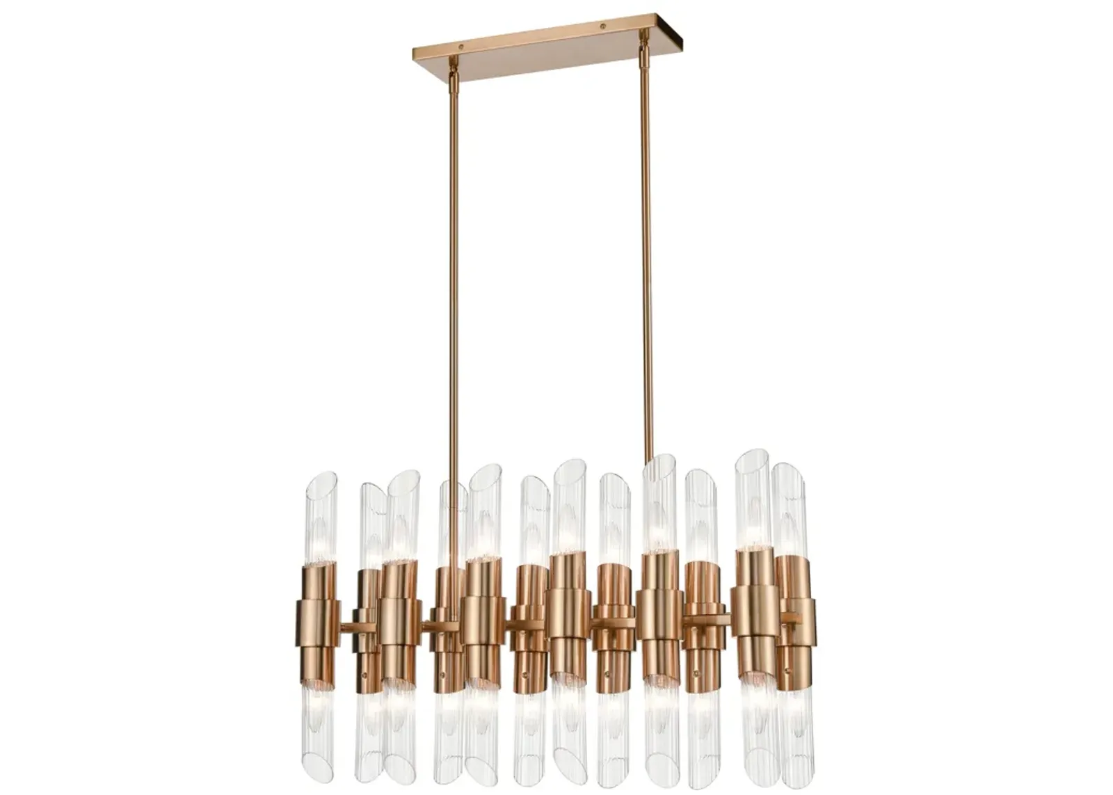 Carisbrooke 28.75" Wide 24-Light Linear Chandelier - Burnished Brass