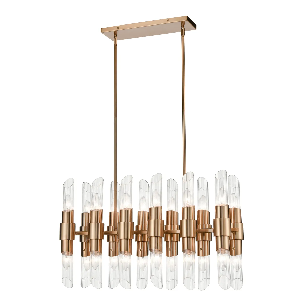 Carisbrooke 28.75" Wide 24-Light Linear Chandelier - Burnished Brass