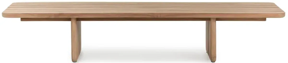 Hudson 63" Teak Wood Outdoor Coffee Table in Natural Tone