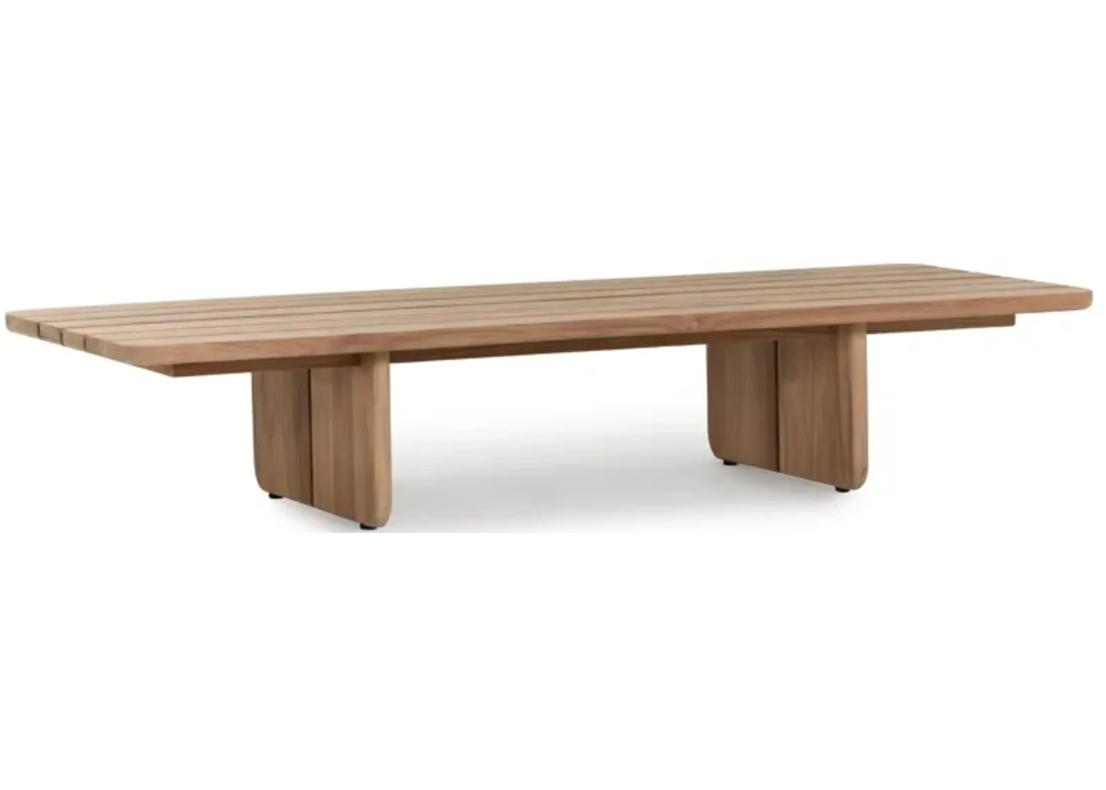 Hudson 63" Teak Wood Outdoor Coffee Table in Natural Tone