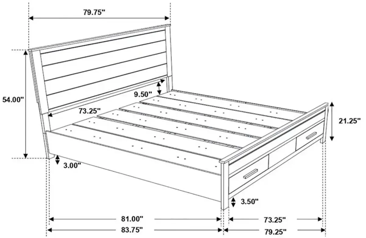 Woodmont Eastern King Storage Bed Rustic Golden Brown