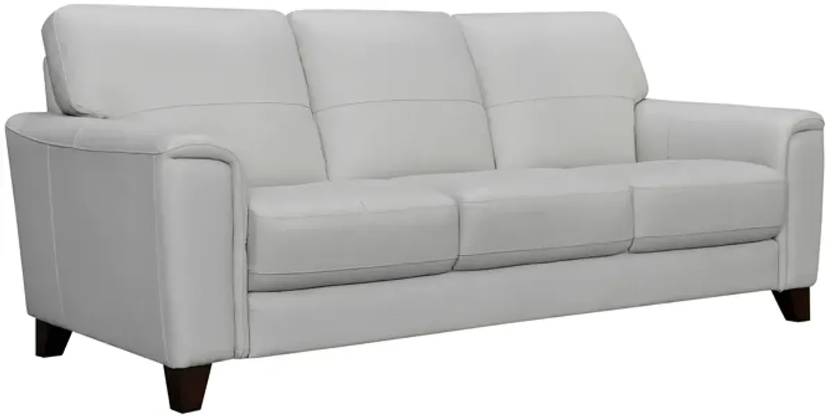 Bergen 87" Dove Gray Genuine Leather Square Arm Sofa