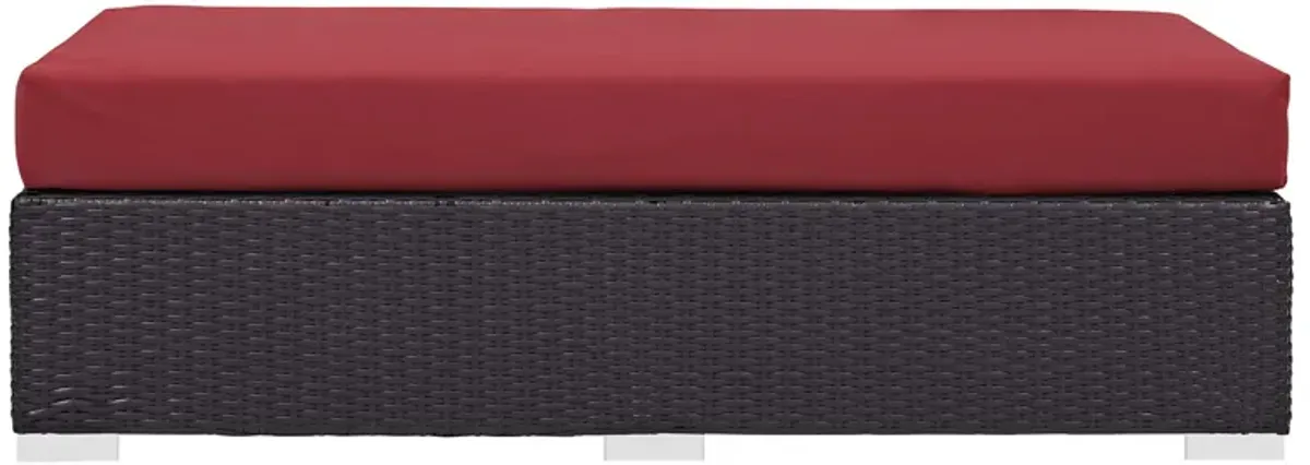Convene Outdoor Patio Fabric Rectangle Ottoman