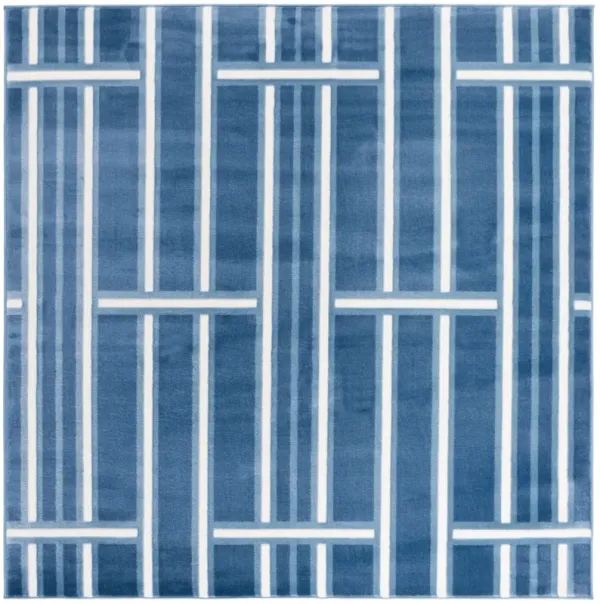 GROOVE 118 BLUE  6'-7' x 6'-7' Square Square Rug