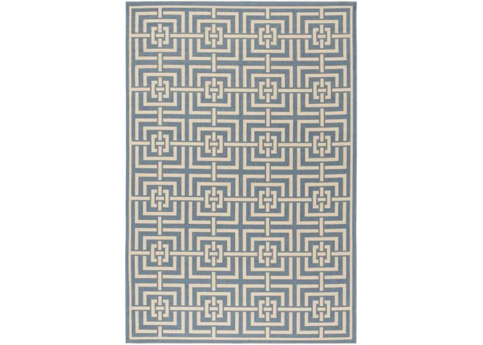 LINDEN 128 Collection LND128M-4 Blue / Creme 4' X 6'