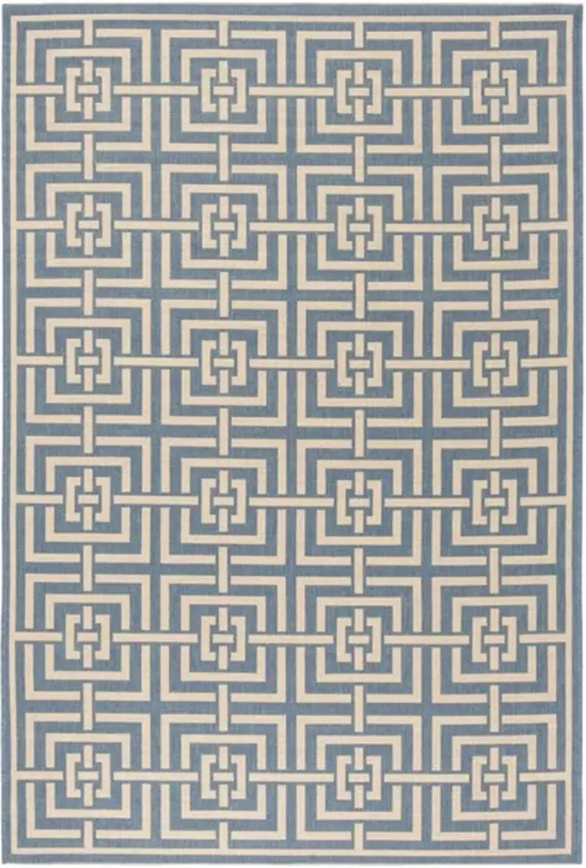 LINDEN 128 Collection LND128M-4 Blue / Creme 4' X 6'