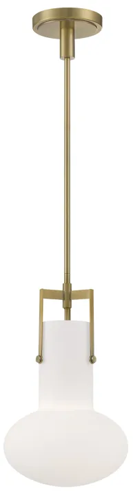 Izel 1-Light Glass Pendant - Antique Brass