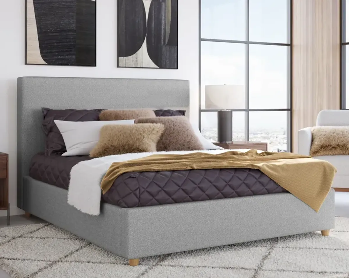 Olivia Upholstered King-size Bed in Pewter