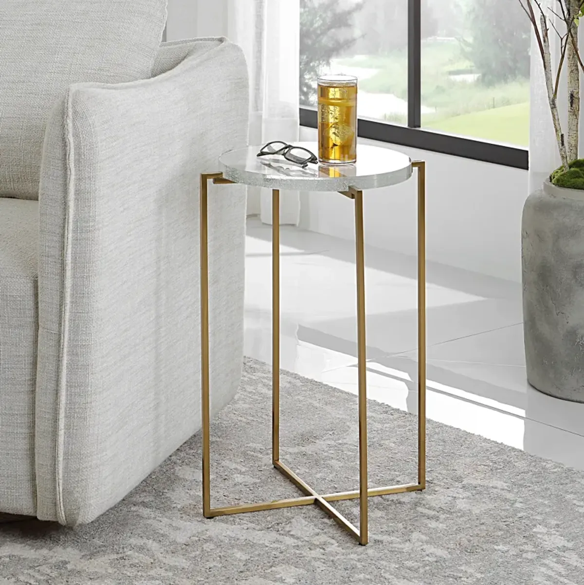 Star-crossed Glass Accent Table