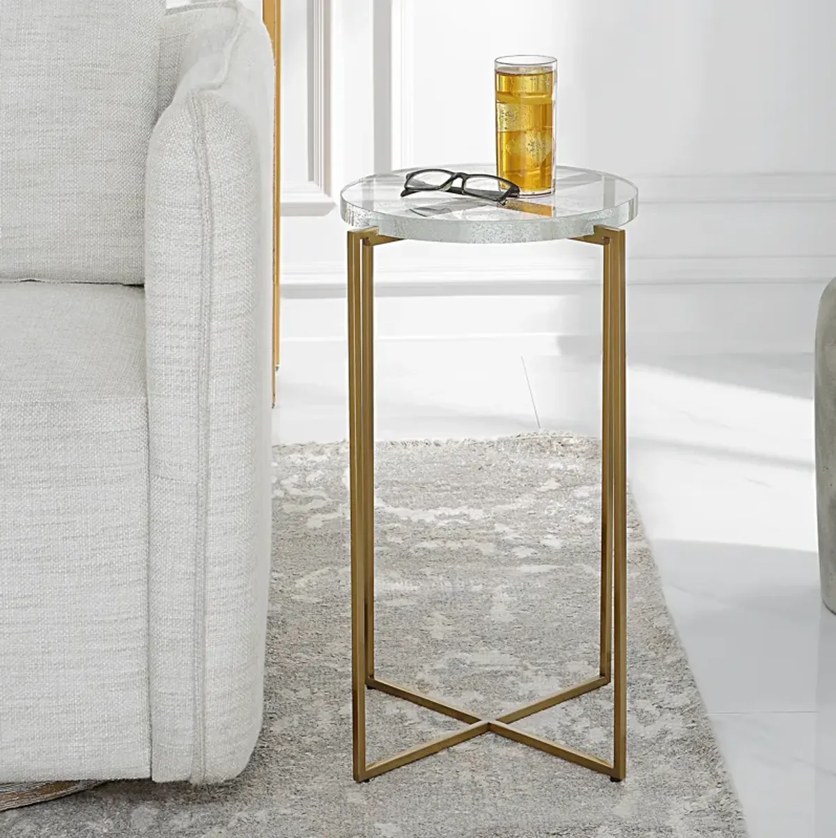 Star-crossed Glass Accent Table