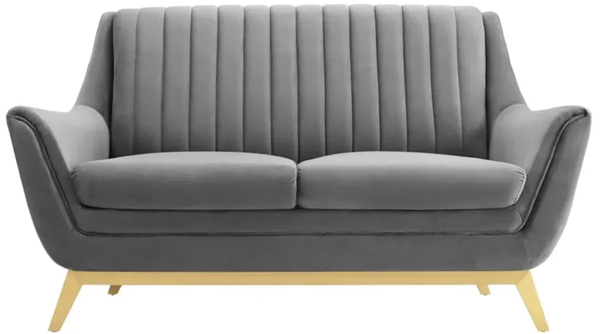 Winsome Channel Tufted Performance Velvet Loveseat