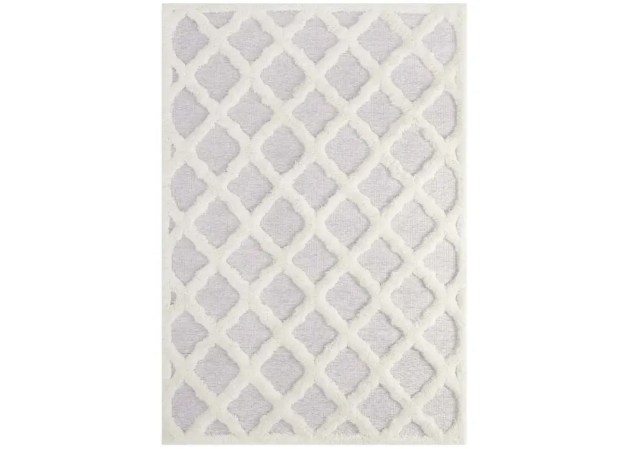 Whimsical Regale Abstract Moroccan Trellis 5x8 Shag Area Rug