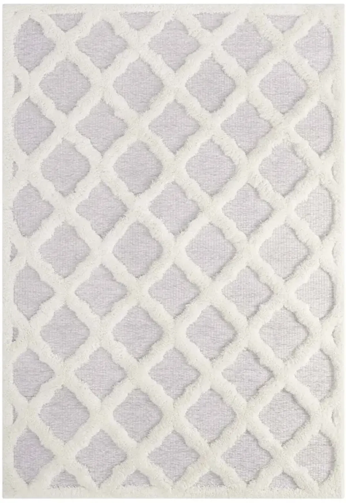 Whimsical Regale Abstract Moroccan Trellis 5x8 Shag Area Rug