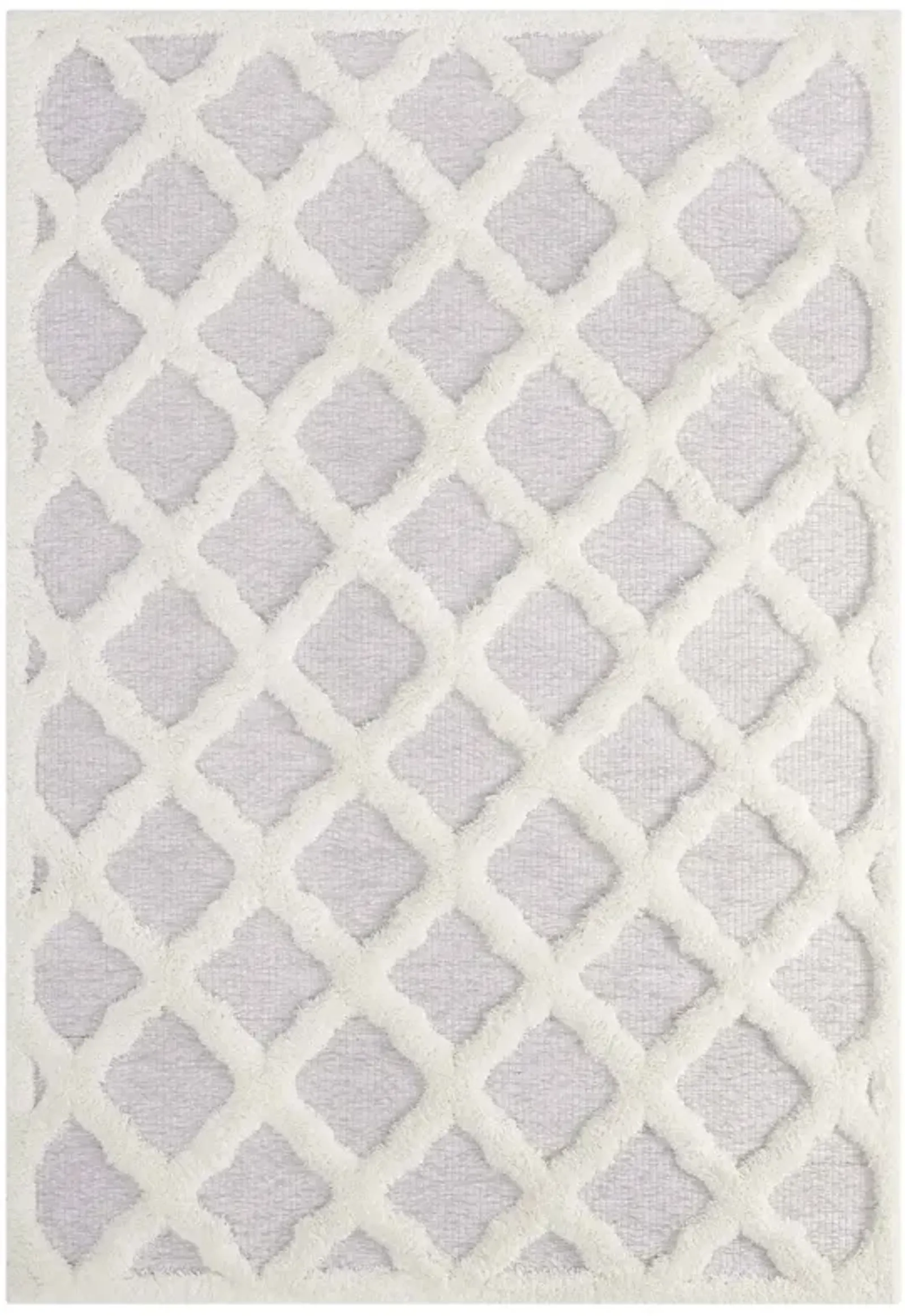 Whimsical Regale Abstract Moroccan Trellis 5x8 Shag Area Rug