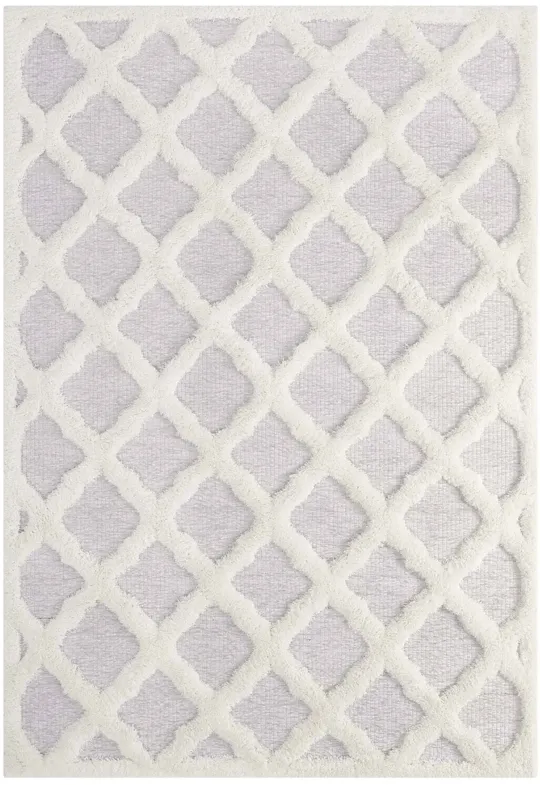 Whimsical Regale Abstract Moroccan Trellis 5x8 Shag Area Rug