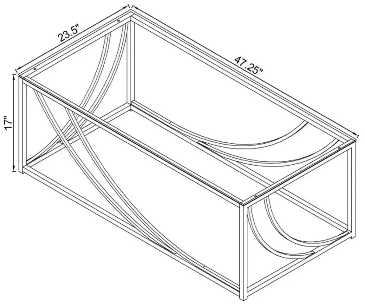 Lille Glass Top Rectangular Coffee Table Accents Chrome
