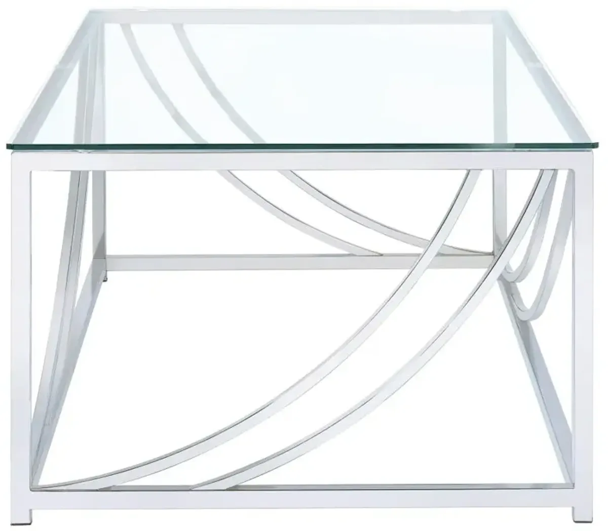 Lille Glass Top Rectangular Coffee Table Accents Chrome